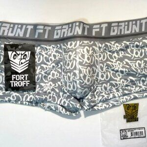 FORT TROFF  Size XXL  "Grunt" Graffiti Mesh Boxer Jock - Gray/White - Pouch
